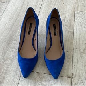 Zara Woman Electric blue suede pump size 41